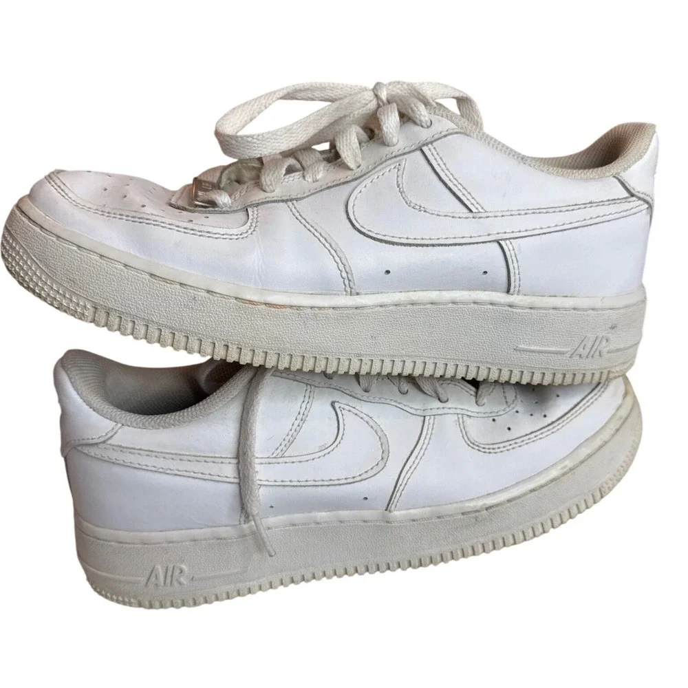 Kids White Nike‎ Air Force 1 Low Casual Sneakers Shoes Size 6.5Y